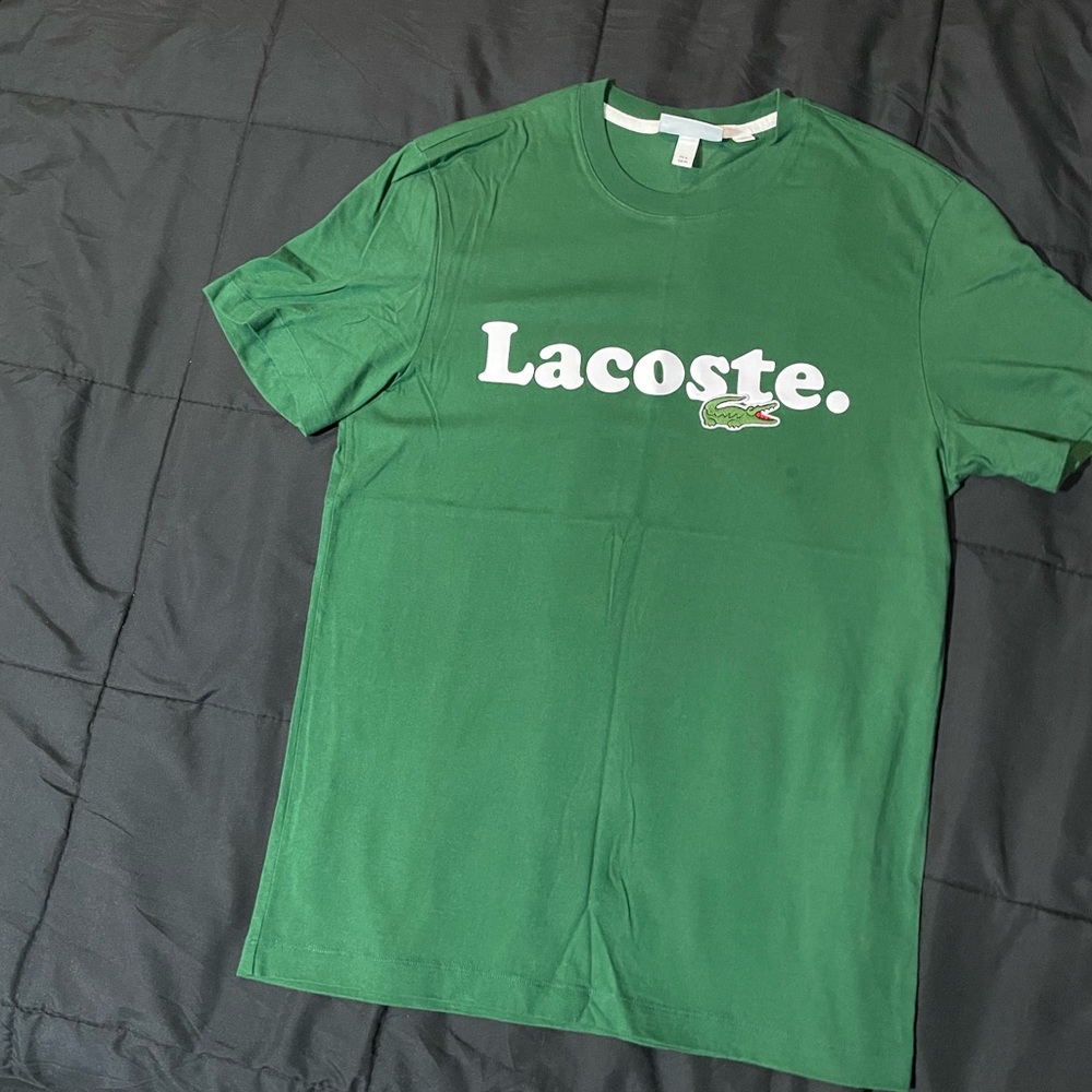 Green Lacoste t-shirt